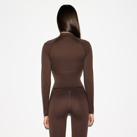 🤎 In Hand Nike X SKIMS Matte Mock Neck Full Zip Jacket Sepia Women XS - Picture 6 of 6